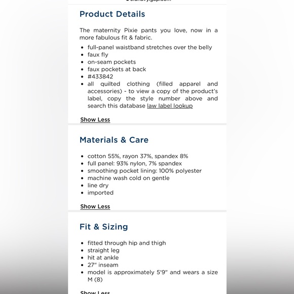 Maternity Full-Panel Pixie Straight Ankle Pants - Picture 5 of 7